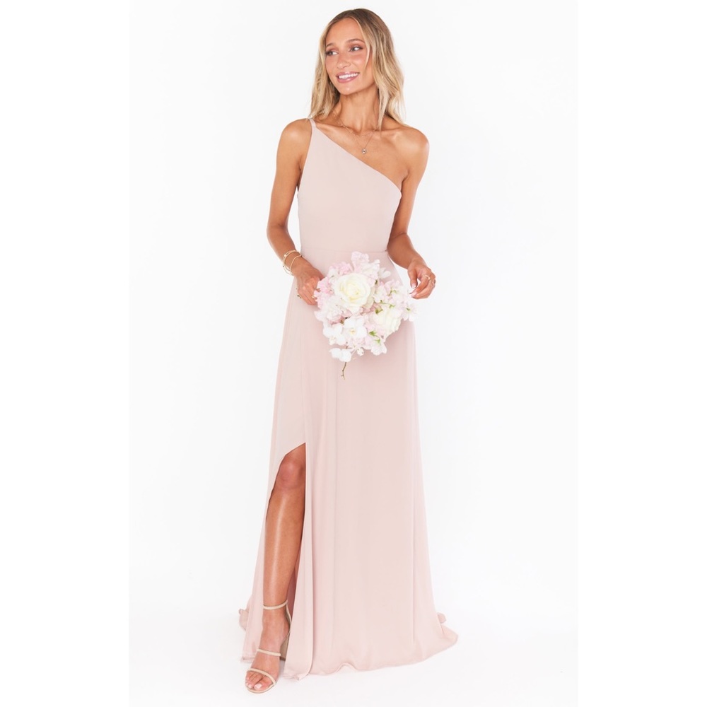 Show Me Your Mumu Shannon One Shoulder in Dusty Blush Crisp size Medium